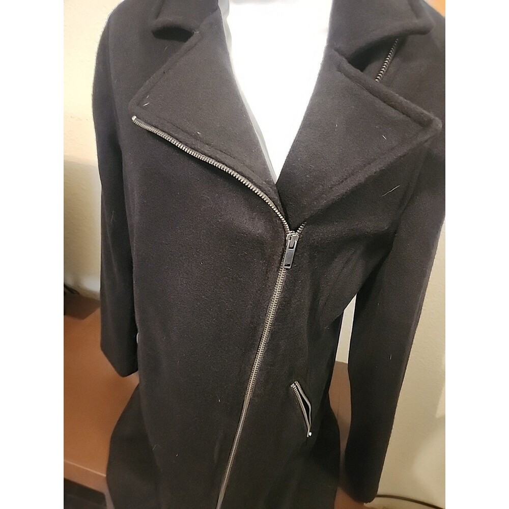 Old Navy Women's Long Black Jacket Size M Medium Trench Coat Parka Winter Top - Picture 4 of 7